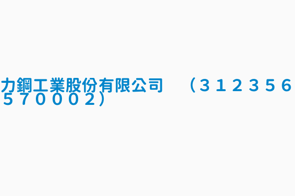 力鋼工業股份有限公司 ３１２３５６５７０００２ 登錄日期1041113